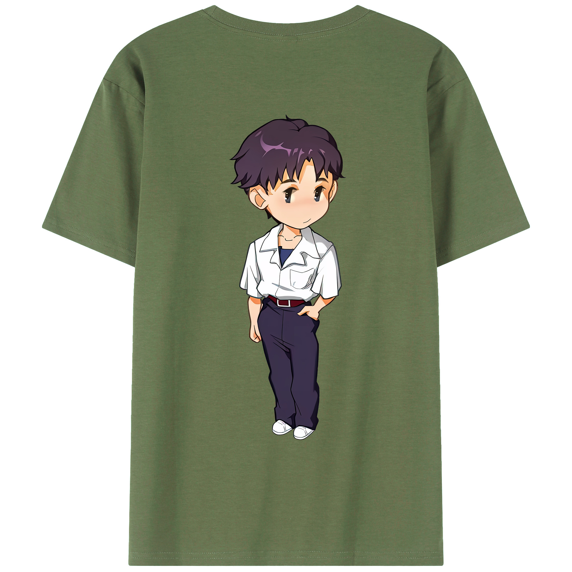 （画像用） EVA 新世紀エヴァンゲリオン 綿100％ メンズ半袖Tシャツ（バックプリント） 通気性